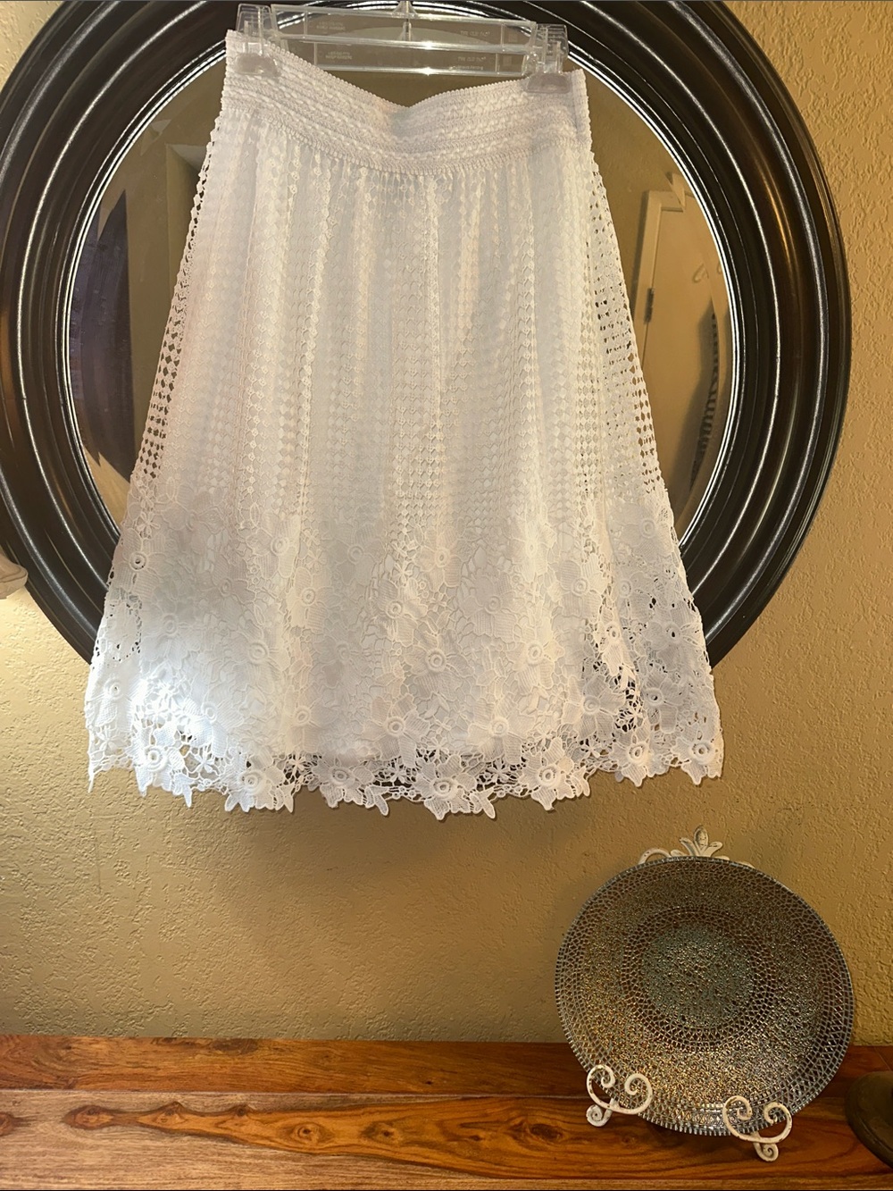 Gorgeous White Lace A-Line Skirt